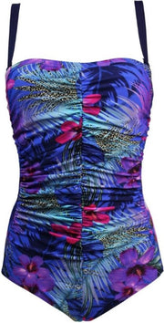 Mila badpak strapless blue pink 46