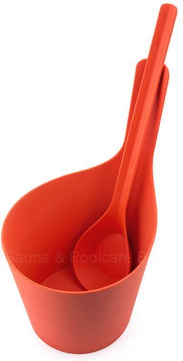 Design Sauna emmer-set kunststof - Rood (5L)