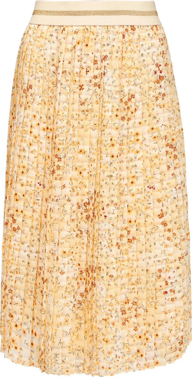 s.Oliver Plissé Rok Dames Kort - 100% Polyester - Met Elastieken Band - Bloemenprint - Maat L (40)