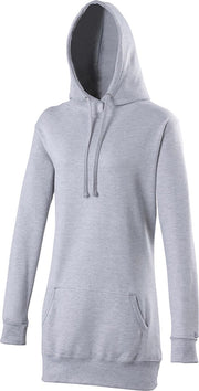 Awdis Girlie Womens Longline Hooded Sweatshirt / Hoodie (Heide Grijs)
