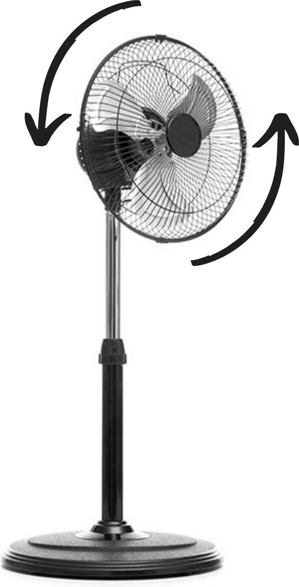 Ventilator Torenventilator Ventilator Staand 360 Graden 3 Snelheden 60W - 30CM - Extra Stil - Licht