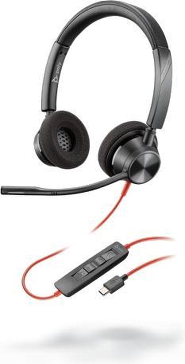 POLY Blackwire 3320 Headset Hoofdband Zwart