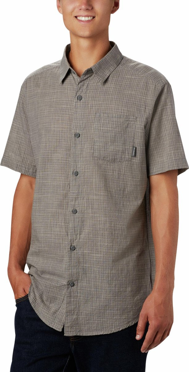 Columbia Under Exposure Yd Short Sleeve Shirt Outdoorblouse Heren - City Grey Plaid - Maat M