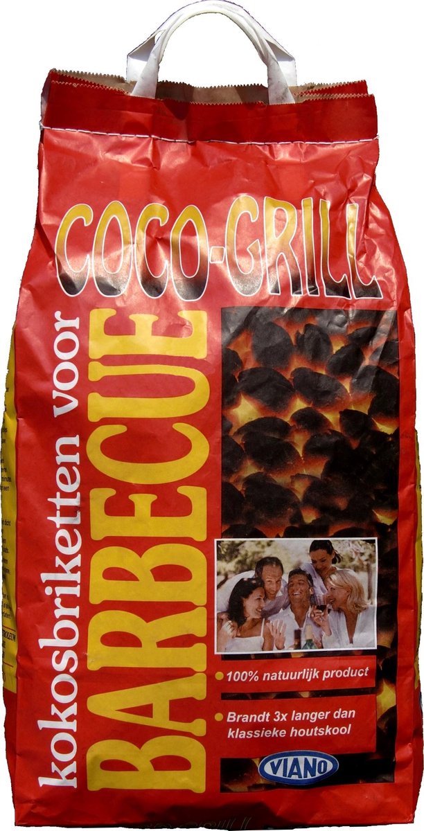 VIANO Coco-grill Kokosbriquetten - 100% Natuurlijk - Brandt 3x Langer - 5Kg