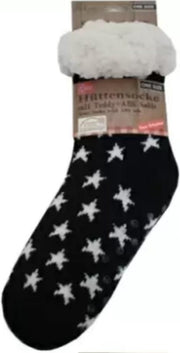 Huissokken Dames | Huissokken | Huissokken Dames Anti Slip |Witte sterren| Pantoffelsdames | Sokken Dames | One size