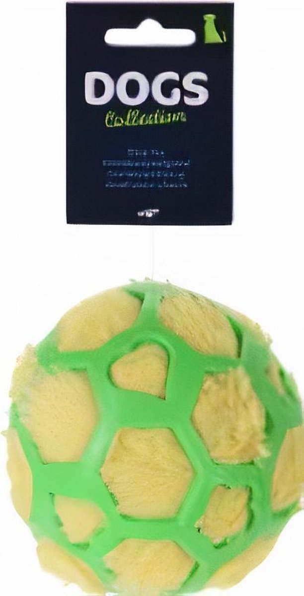 Dogs Collection Hondenspeelbal 12 Cm Pluche Geel/groen