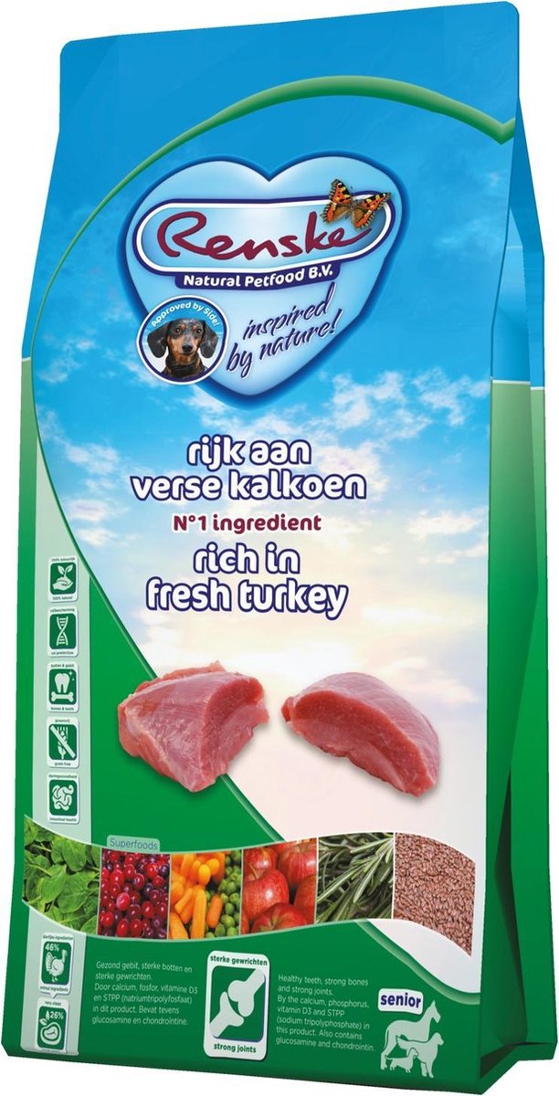 Renske Senior Kalkoen - Hondenvoer - 2 kg Graanvrij