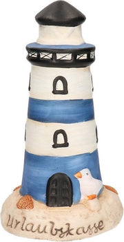 Spaarpot vuurtoren blauw 25 cm