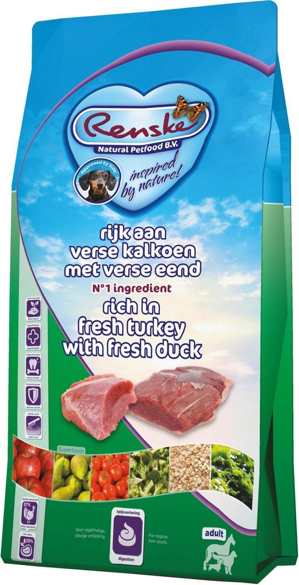 Renske Adult Kalkoen & Eend - Hondenvoer - 2 kg
