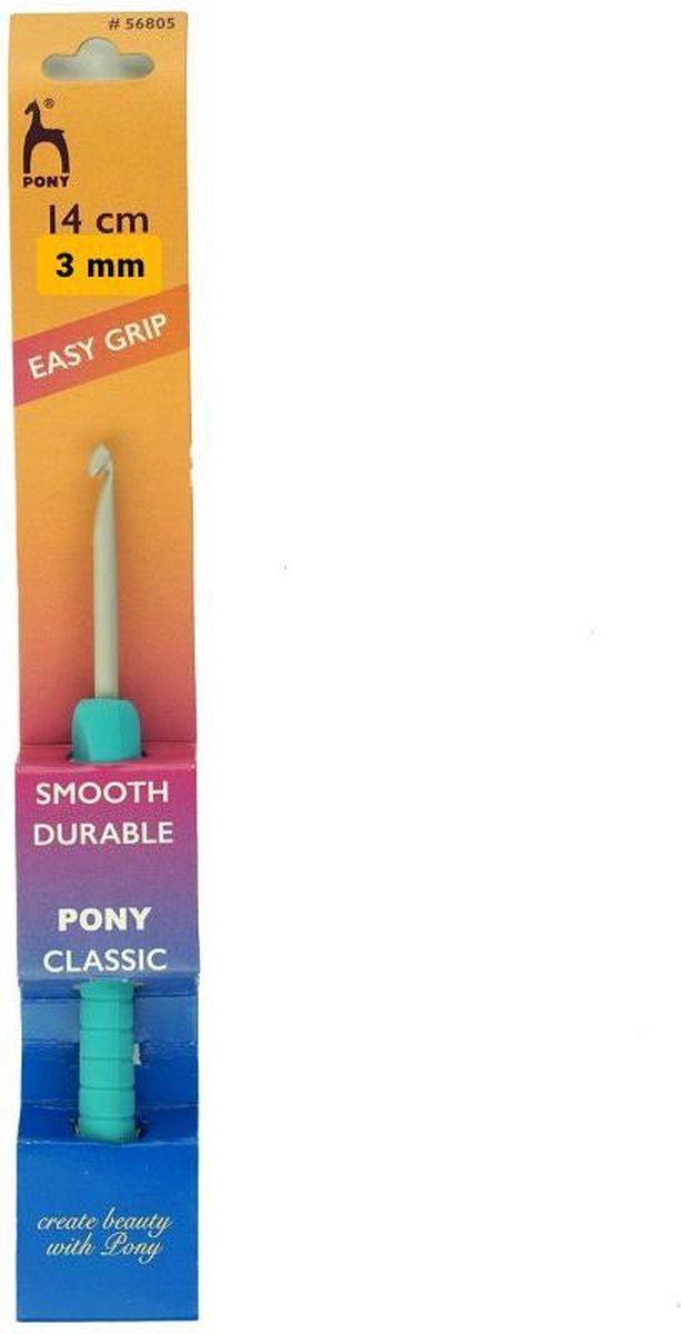 Pony - easy grip / soft grip haaknaalden - 1 stuks met haaknaald dikte 3mm