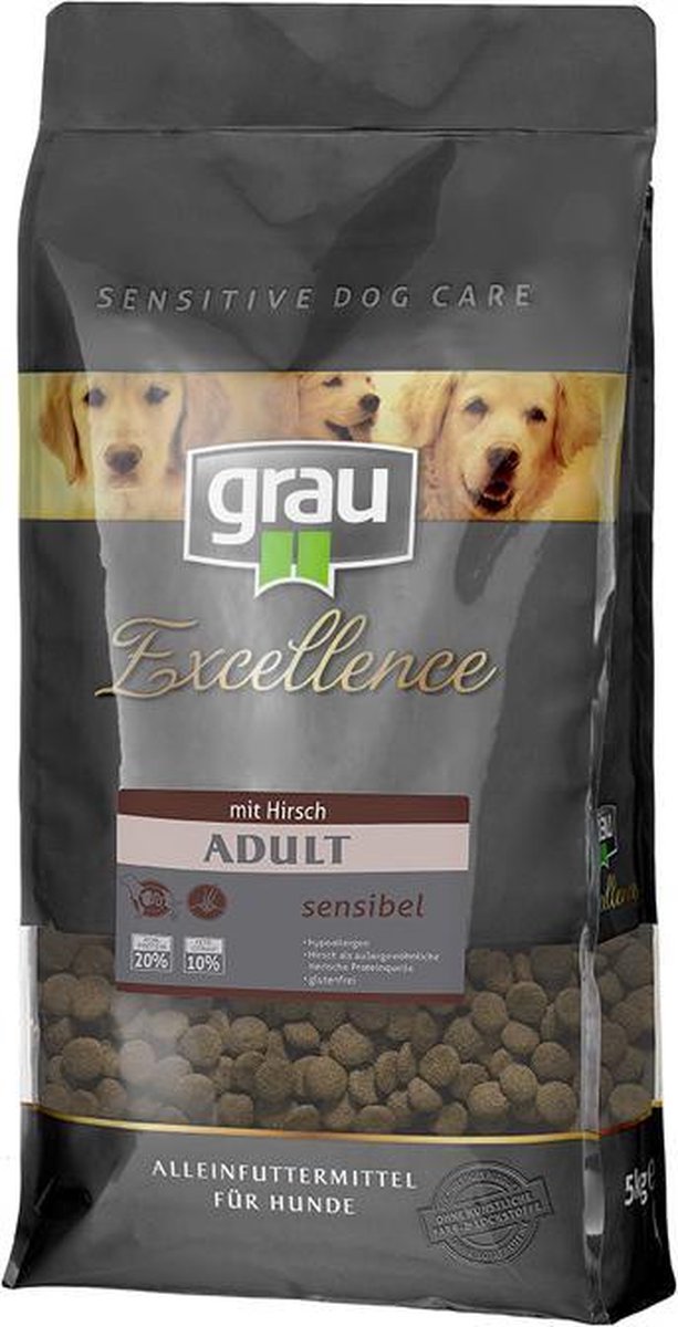 Grau excellence krokante hondenbrok sensitive met hert 1