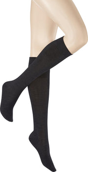 Kunert Soft Wool Cotton Dames Kniekousen - Anthrazit Mel - Maat 39-42