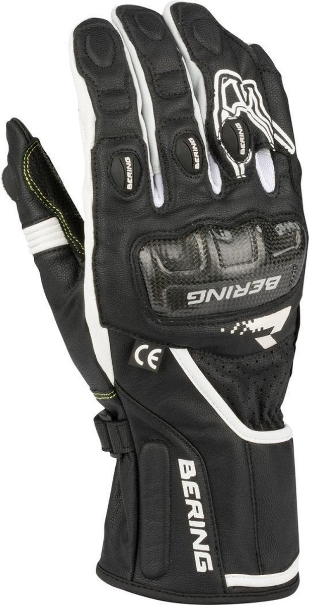 Bering Steel-R Black White Motorcycle Gloves T10