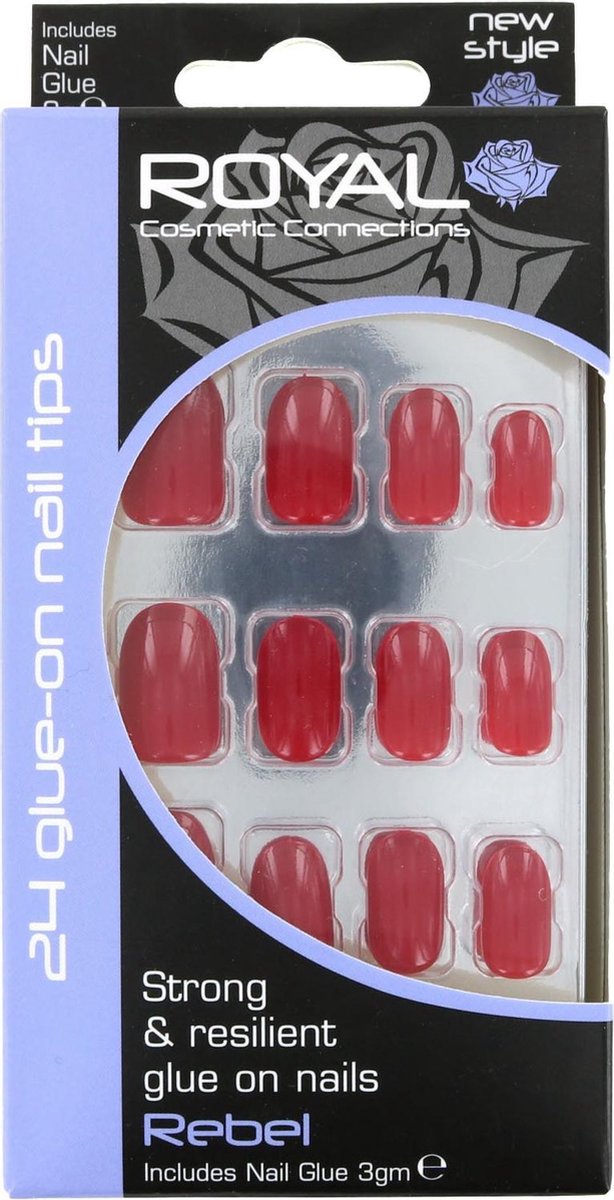 Royal 24 Glue-On Nail Tips - Rebel (met nagellijm)