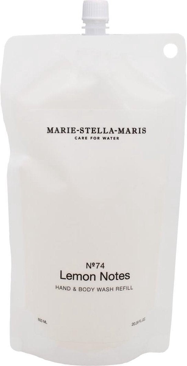 Marie-Stella-Maris Hand & Body Wash Refill - Lemon Notes - Handzeep - Douchegel - Hydraterend - Navulling - 600 ml