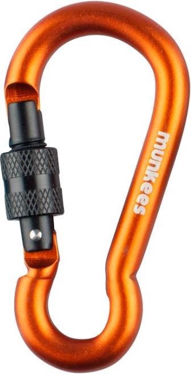Munkees Karabijnhaak Pear-shape Schroefsluiting 7 X 70 Mm Oranje