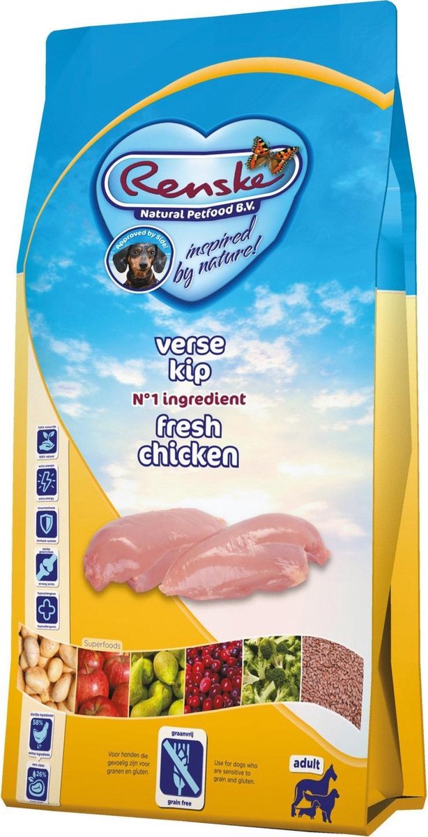 Renske Adult Kip Graanvrij - Hondenvoer - 2 kg