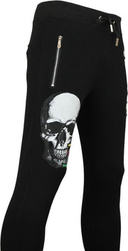 ENOS Joggingbroek Heren Zwart - Sweatpants Mannen Color Skull - Zwart - Maten: M