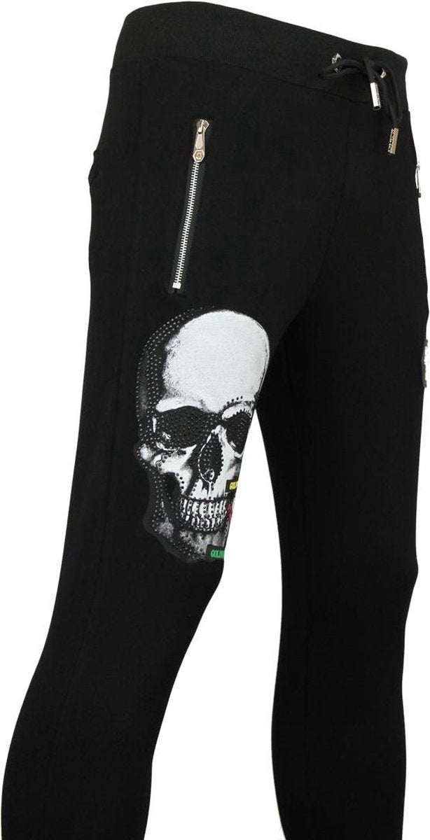 ENOS Joggingbroek Heren Zwart - Sweatpants Mannen Color Skull - Zwart - Maten: M
