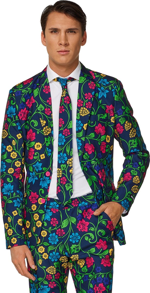 Suitmeister Floral - Mannen Kostuum - Gekleurd - Carnaval - Maat XL