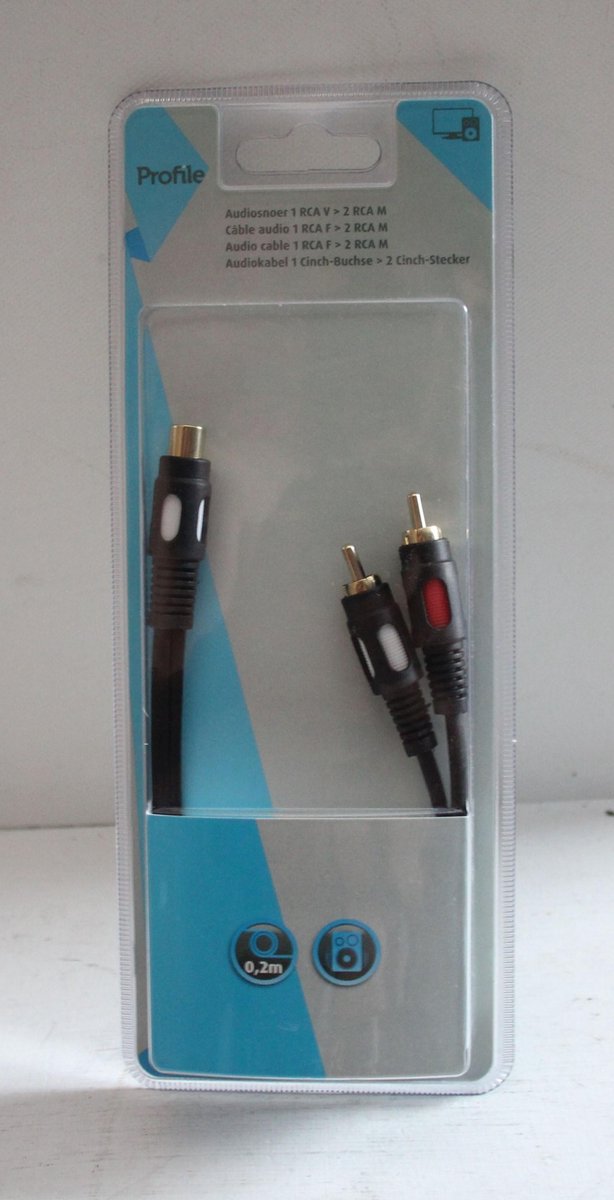 Profile audiosnoer 1 RCA V > 2 RCA M