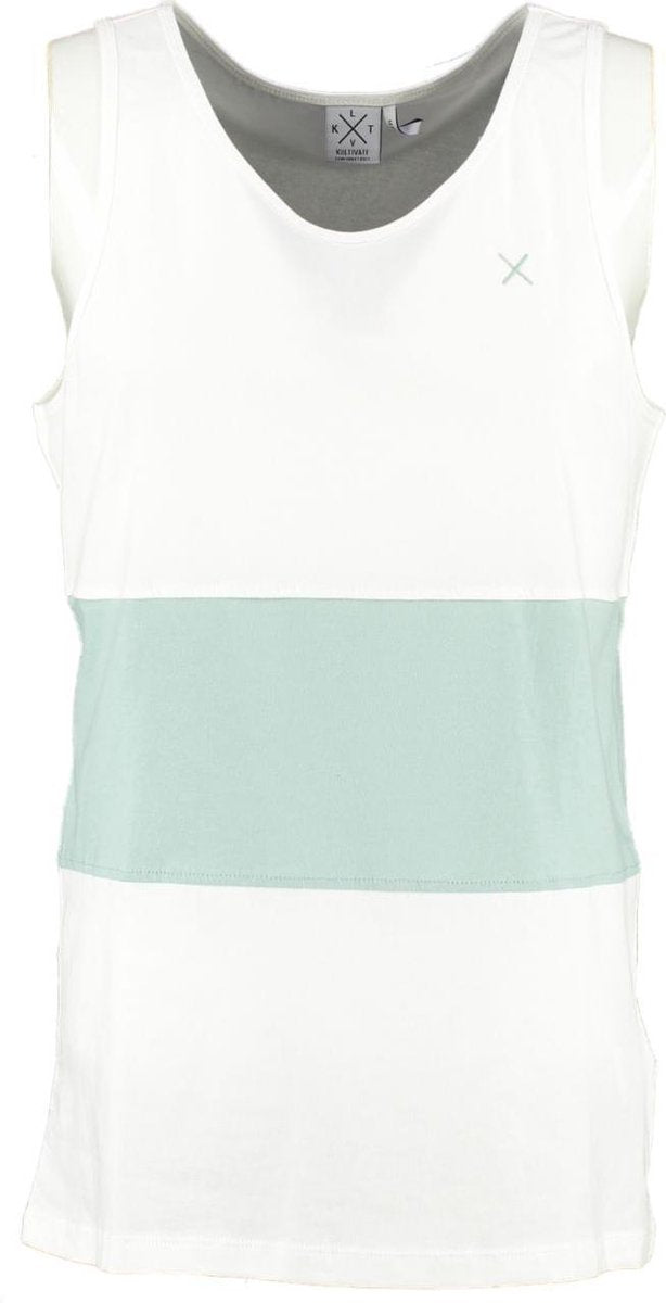 Kultivate off white groen singlet - Maat XL