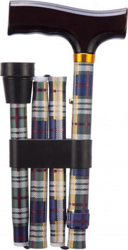 Opvouwbare wandelstok - geruit 84 - 94 cm