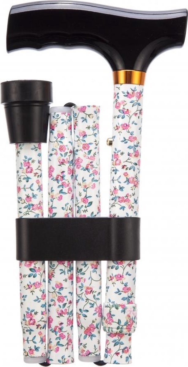 Opvouwbare wandelstok - Pink Flower 84 - 94 cm