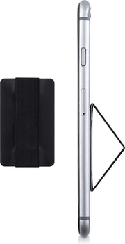 kwmobile vingerhouder -  Telefoon grip houder - Flexibel en elastisch - Krachtig klevend oppervlakte - Voor smartphones en tablets - Zwart