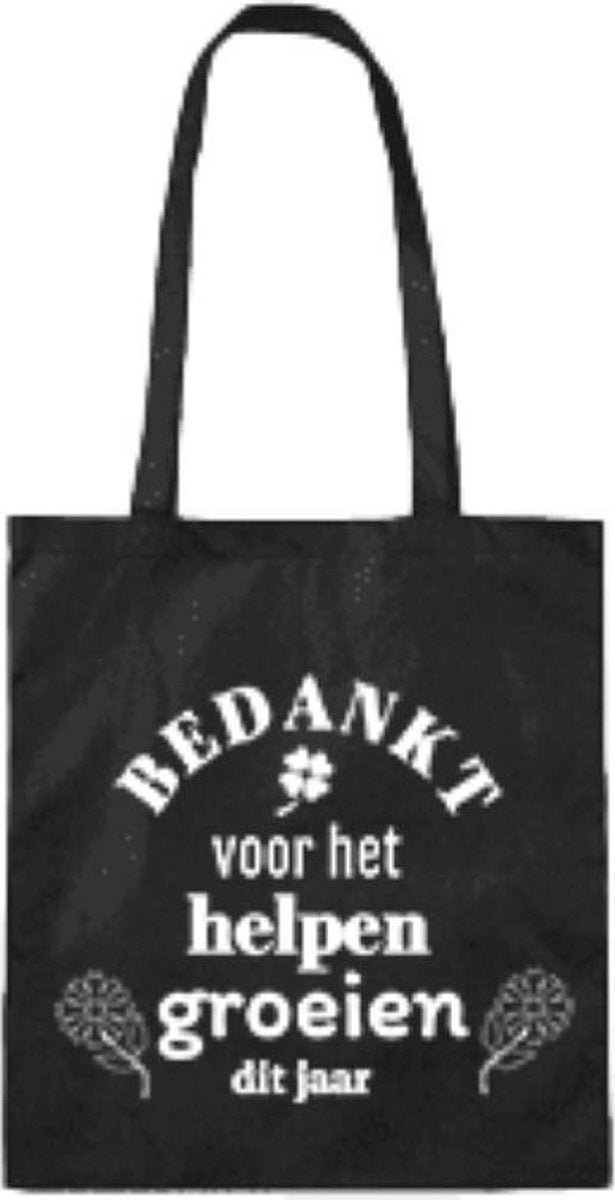 Cadeau Tas - Bedankt voor het helpen groeien - Boodschappentas - Bedankt Juf - Bedankt Meester - Shopper - Tekst - Print- Bedrukt - Meester - Juf - Bedankt - Afscheid - Schooljaar - Supermeester