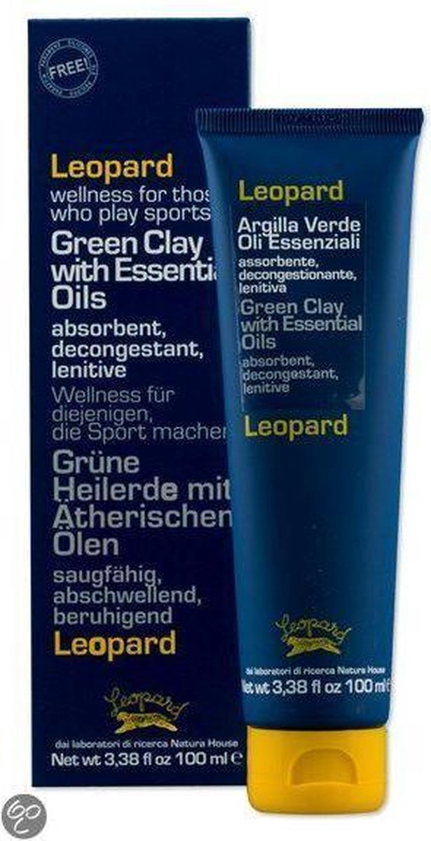 Leopard-Sport-Groene klei Pakking-vemindert zwellingen & kalmeert overbelasting-100 ml.