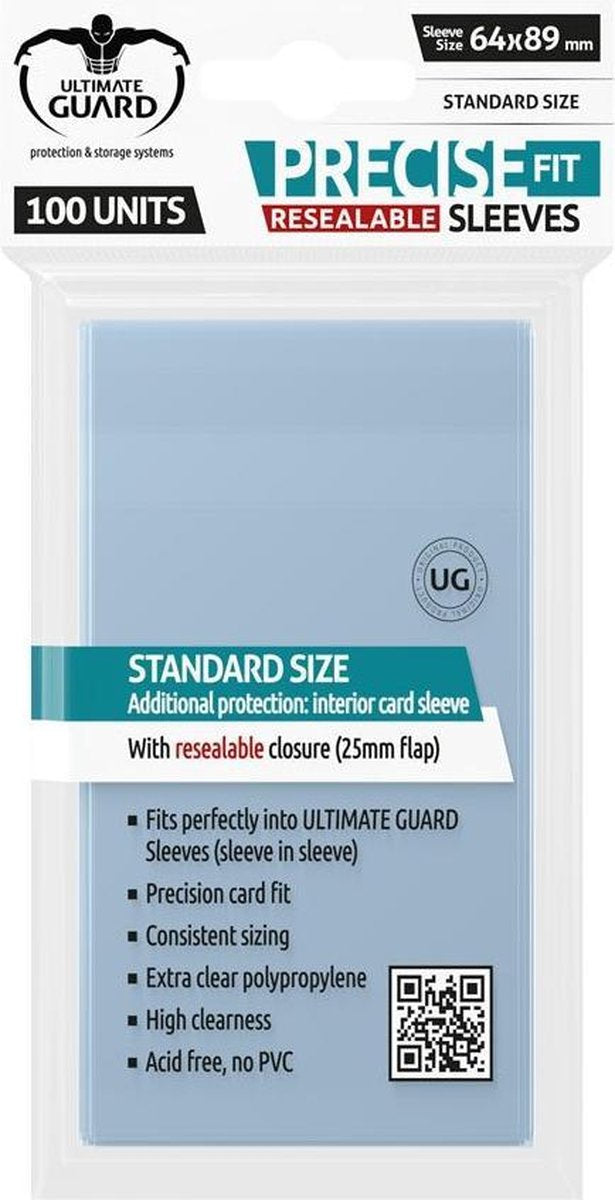 Ultimate Guard Precise-Fit Sleeves Resealable Standard Size Transparent (100)