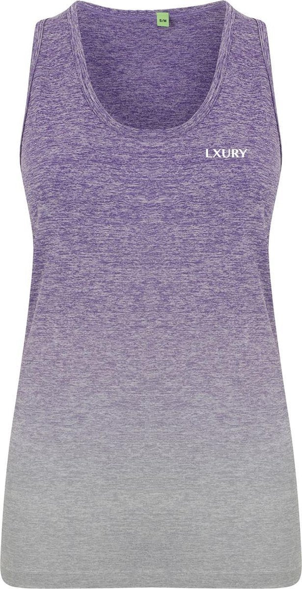 LXURY Fade Hemd Dames Paars Maat S/M - Sportshirt - Performance - tanktop - Mouwloos Shirt - Sportkleding - Sport Tanktop - Sport Top