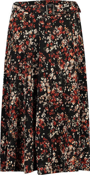 Cassis - Knielange rok met bloemenprint - Roodbruin
