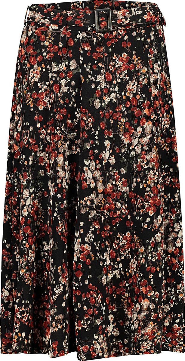 Cassis - Knielange rok met bloemenprint - Roodbruin