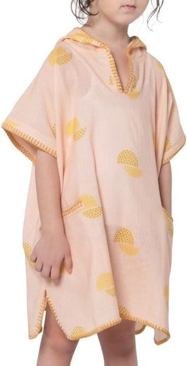 Surfponcho Kind Canary - Leeftijd 4-5 jaar - jongens/meisjes/unisex pasvorm - poncho handdoek voor kinderen met capuchon - zwemponcho - badcape