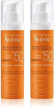 Avène Zon Getinte Fluide Zeer Hoge Bescherming SPF50+ 2x50ml