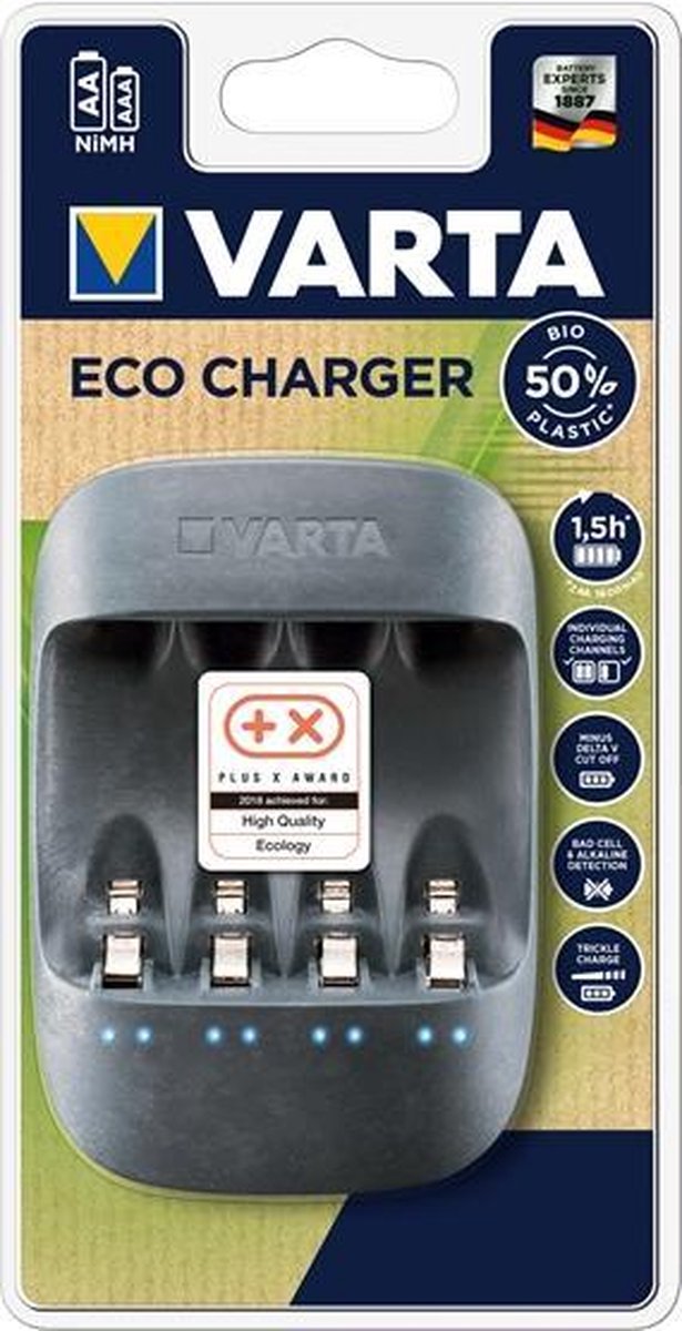 Varta Eco Charger Batterijlader Incl. oplaadbare batterijen NiMH AAA (potlood)