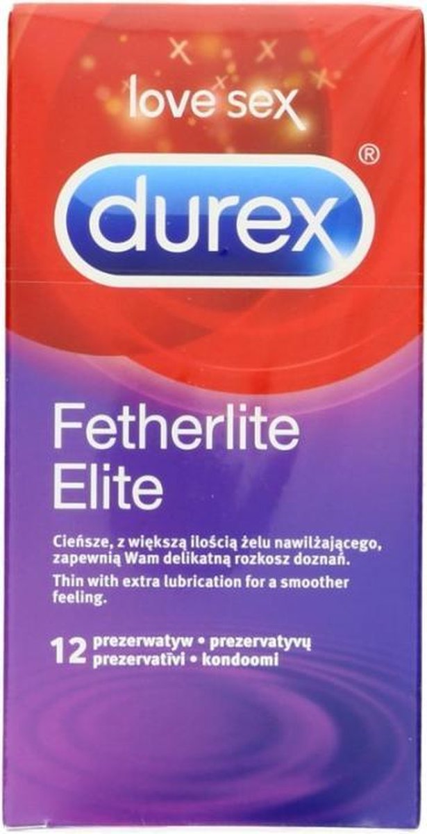 Durex - Fetherlite Elite Thinner Condoms With More Gel 12Pcs