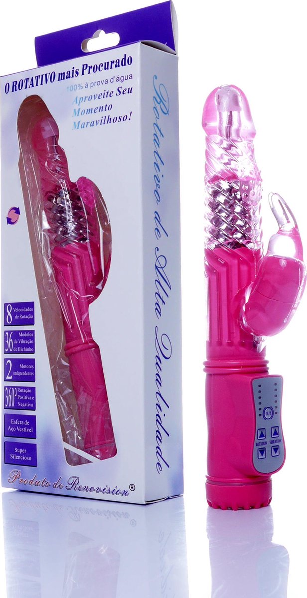 Bossoftoys - G spot en Clit Vibrator - G spot stimulator - grote krachtige Tarzan Rabbit - 35 funktie - best deal  - Roze - 26-00104
