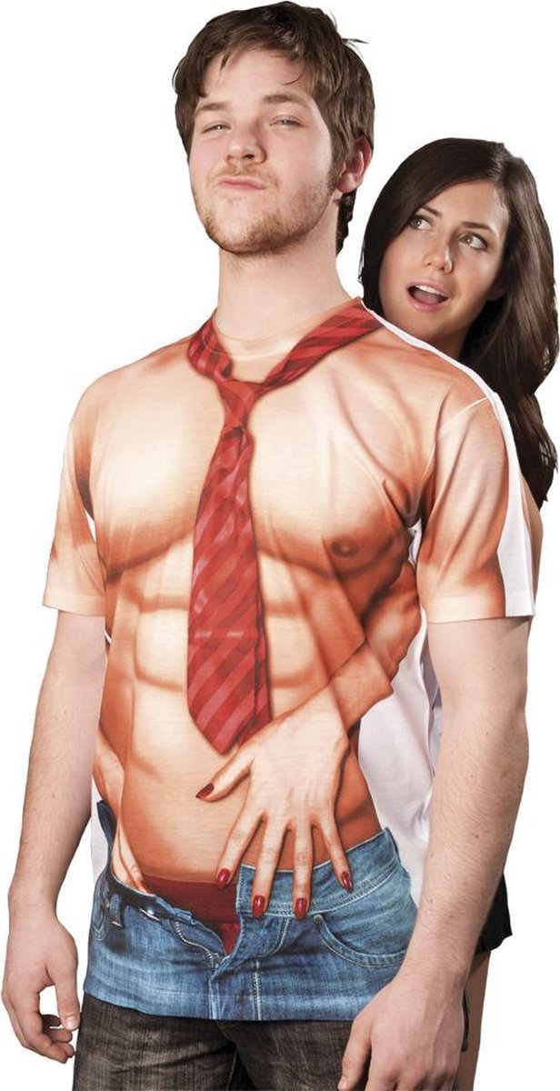 "Fop-shirt sexy bloot bovenlijf voor heren - Verkleedkleding - XL"