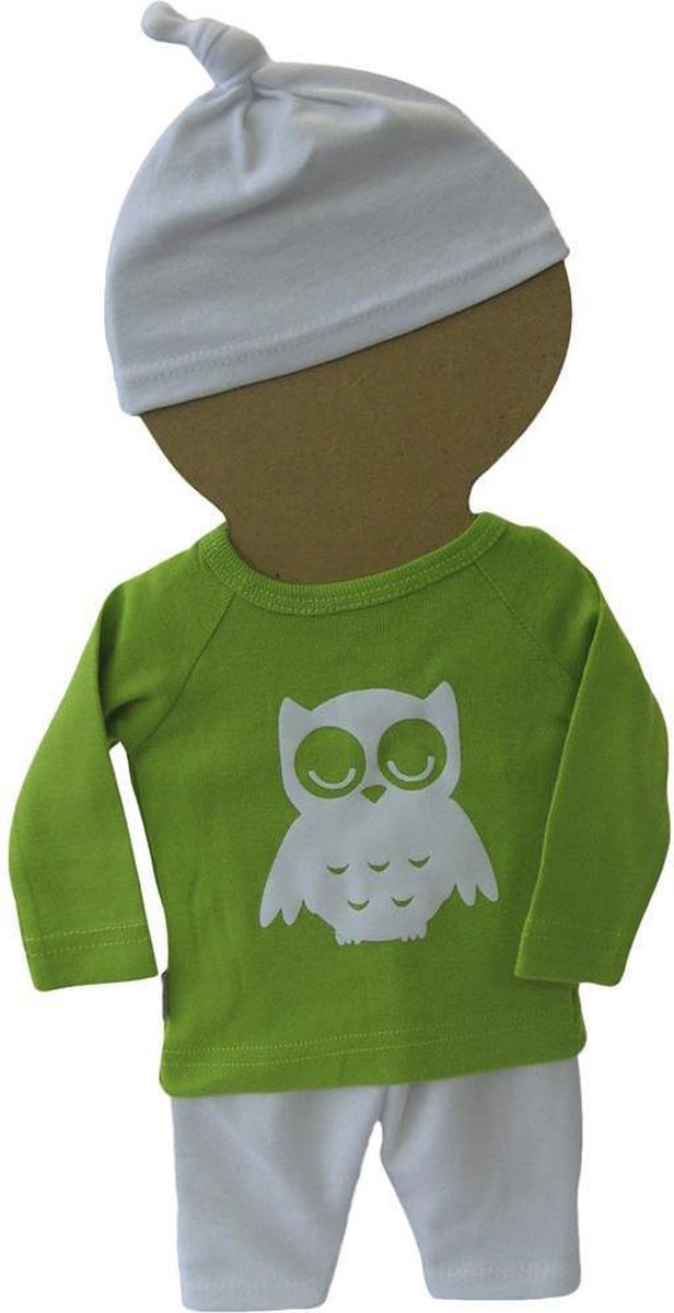 Amelius Unisexkledingset - Wit / Appelgroen - Maat 42