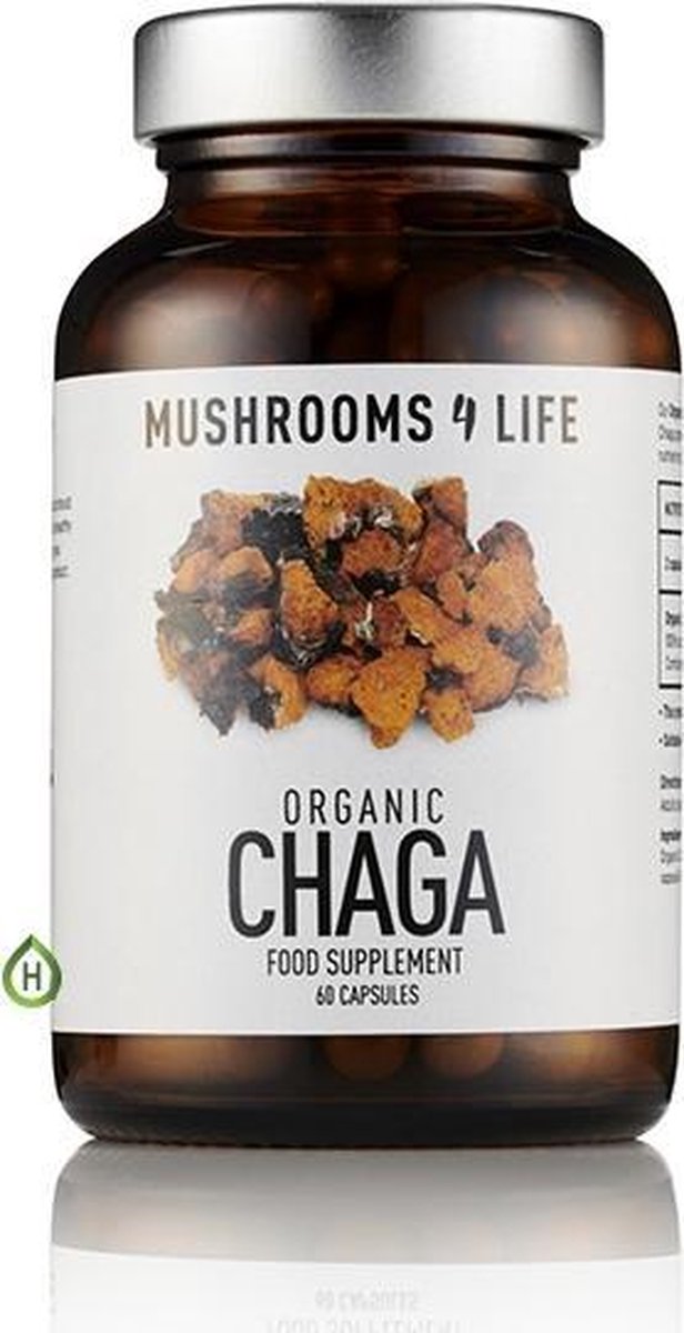 Mushrooms4Life Chaga Paddestoel Biologish - 60 Capsules