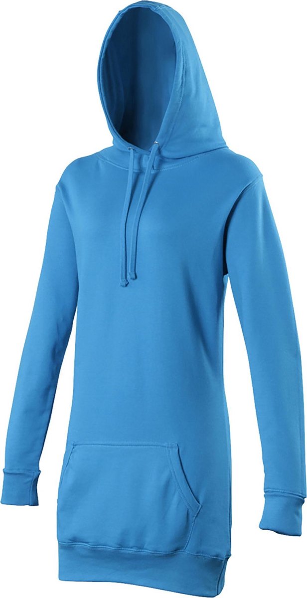 Awdis Girlie Womens Longline Hooded Sweatshirt / Hoodie (Saffierblauw)