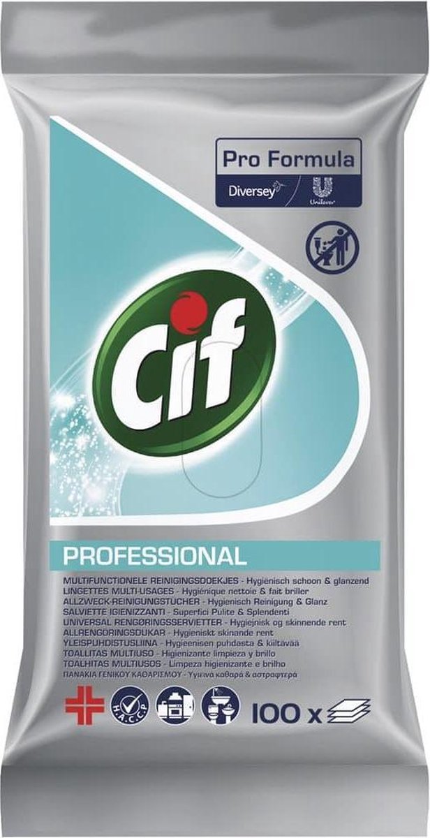 Cif Professional Antibacteriële doekjes - HACCP - 100 doekjes