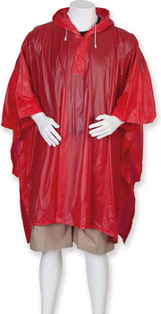 Regencape Poncho voor volwassenen  Kleur Rood / in 8 verschillende kleuren