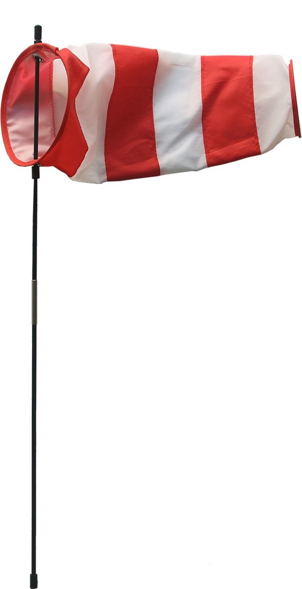 Rhombus Windsok 13x35 cm Rood/Wit
