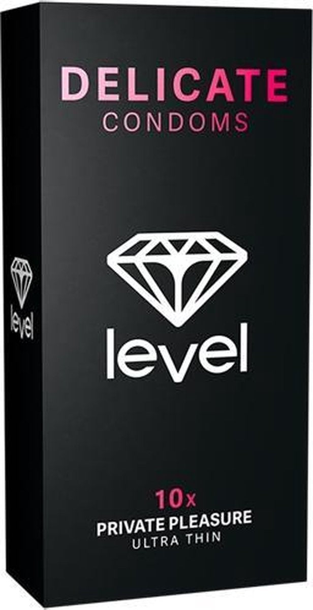 Level Private Pleasure Condooms Level Delicate Condoms - 10x zwart