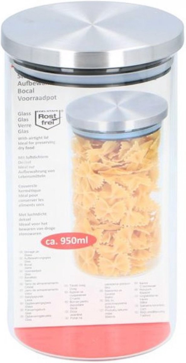 Glazen voorraadpot met deksel | 10 x 18 cm | 950 ml