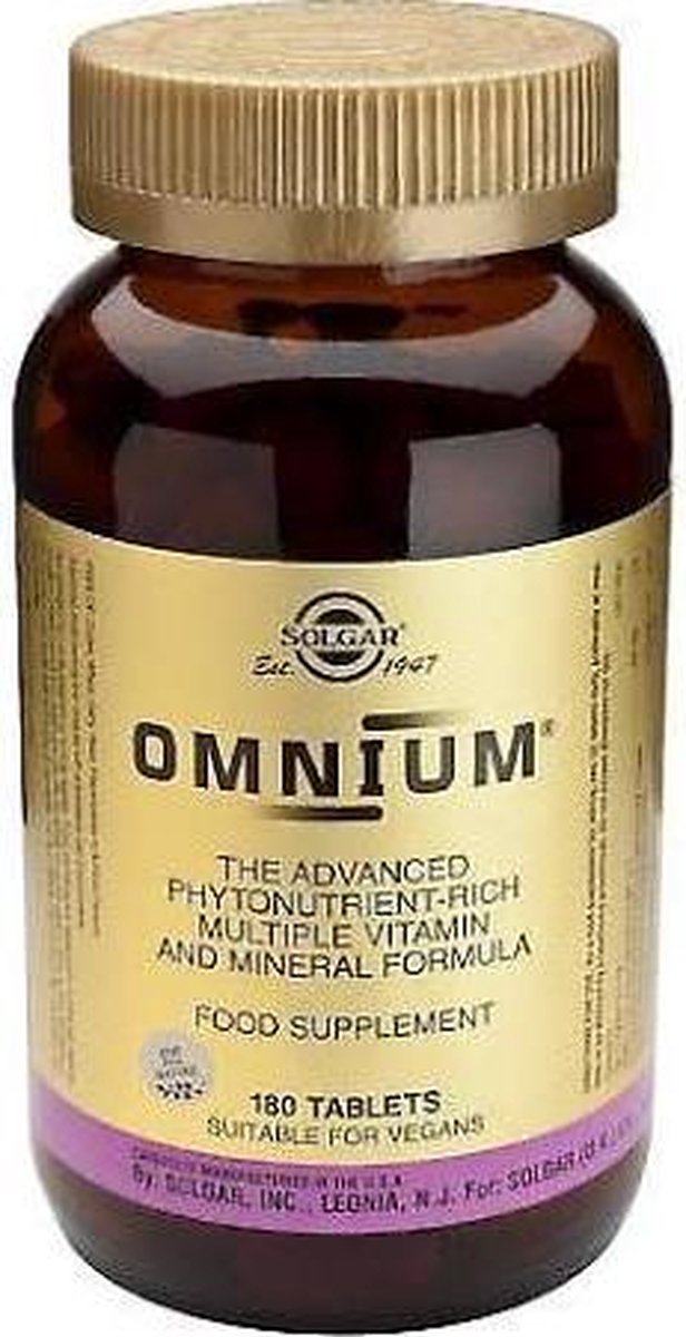 Solgar-  Omnium® Geavanceerd multi-vitaminen / mineralencomplex - 180 Tabletten